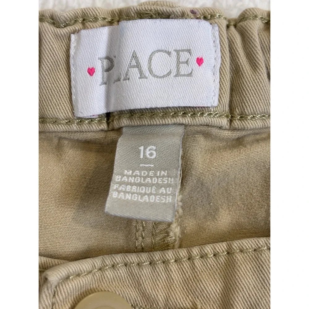 The Childrens Place Girls‎ Khaki Chino Pants Tan School Uniform Size 16 Slim Leg